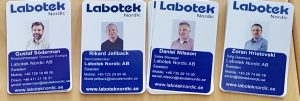 Proffsiga visitkort/id-kort hos Laboteket